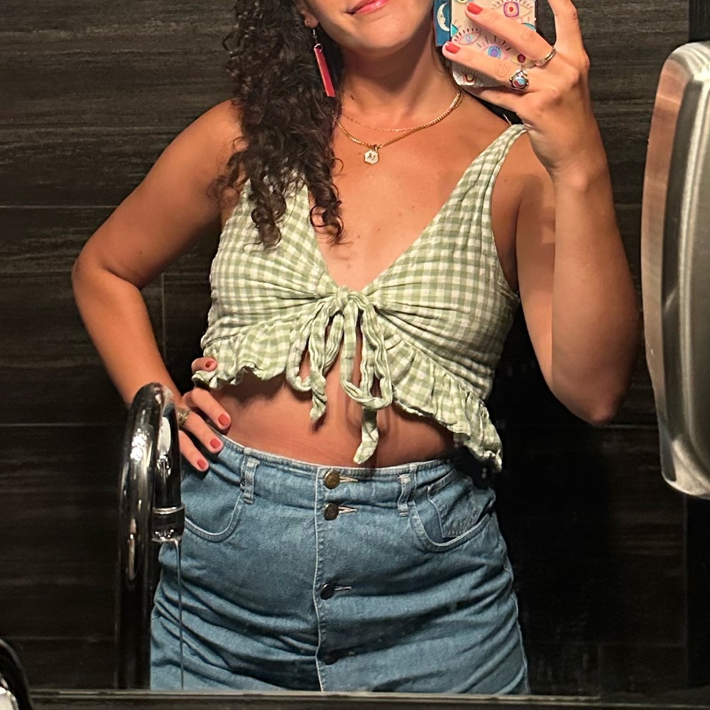 American Eagle Gingham Crop Top